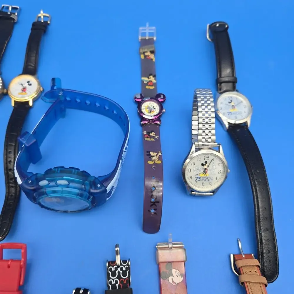Lot of 16 Character Watches Disney Mickey Minnie Tinker Bell Pooh Untested
